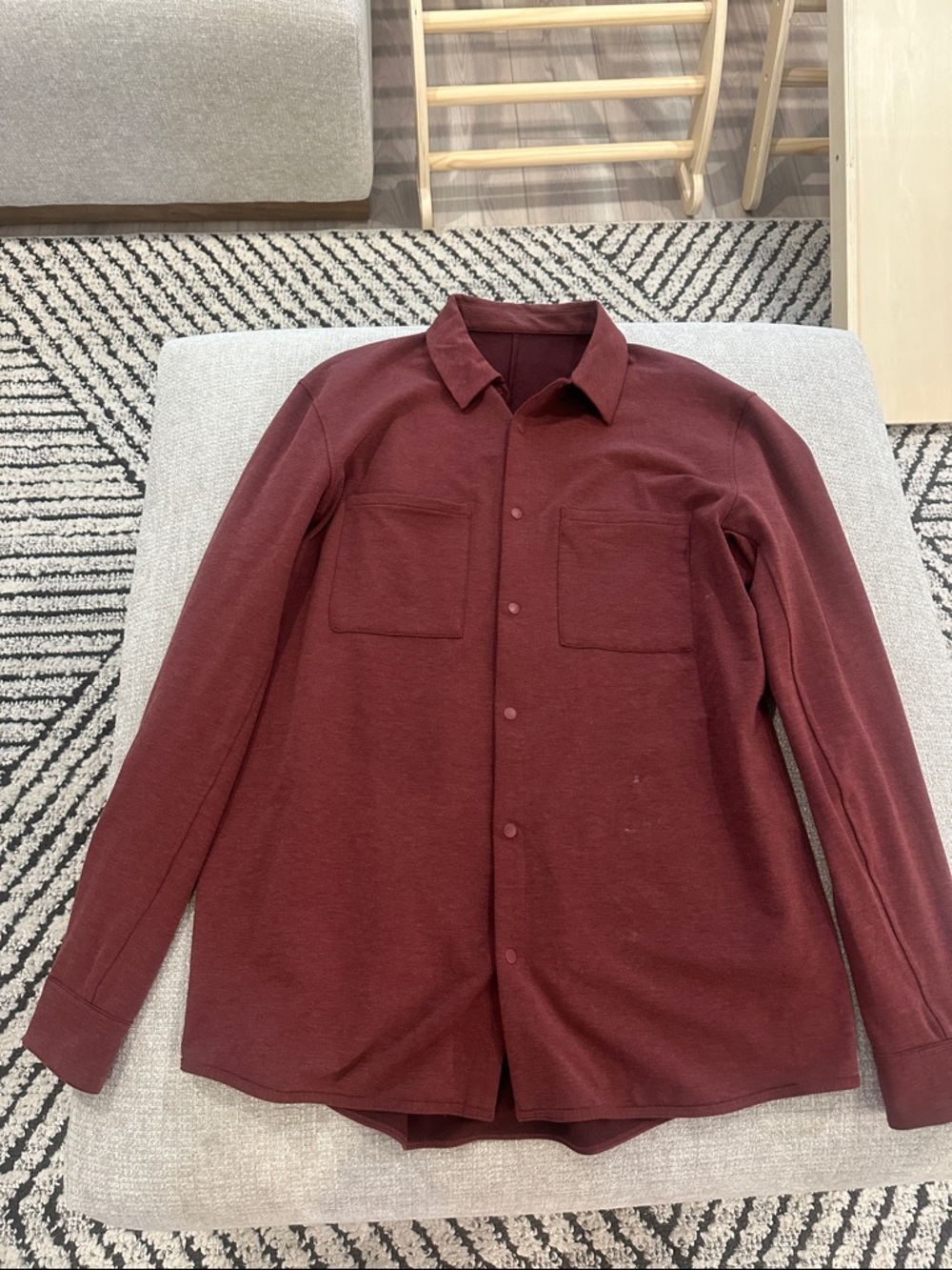 lululemon athletica Men's Long-Sleeve Button Shirt Jacket in Deep Burgundy